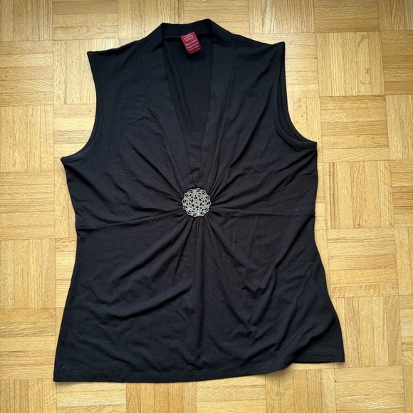 Olsen Europe Tops - Olsen Europe | women's medium Elegant Black Camisole with Decorative Accent